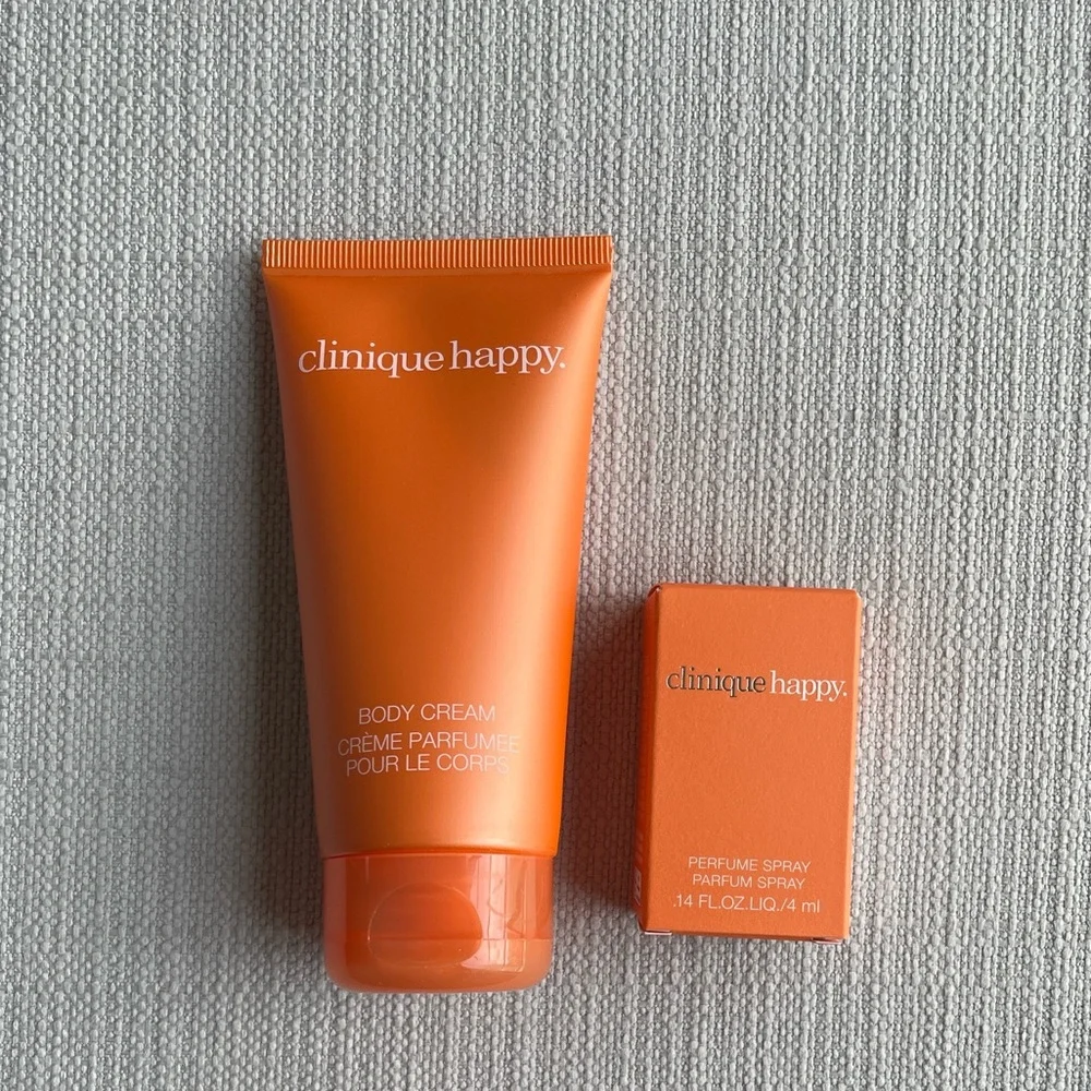 Clinique Happy Body Cream and fragrance travel set